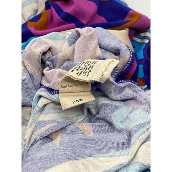 Soft Surroundings Serena Maxi Dress Nazarine Blue Multi Floral Stretchy Size XS - Picture 8 of 9